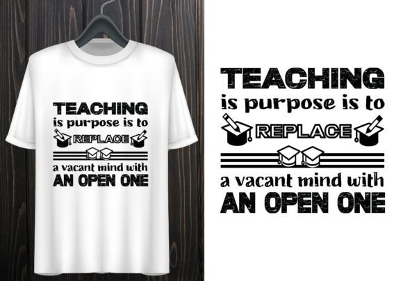 Evaluating Teacher Day T-Shirt Design Black-White for Embroidery