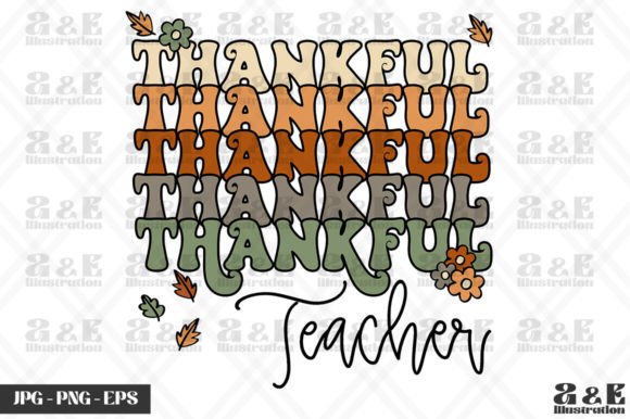 Retro Thankful Teacher Thanksgiving Design Review